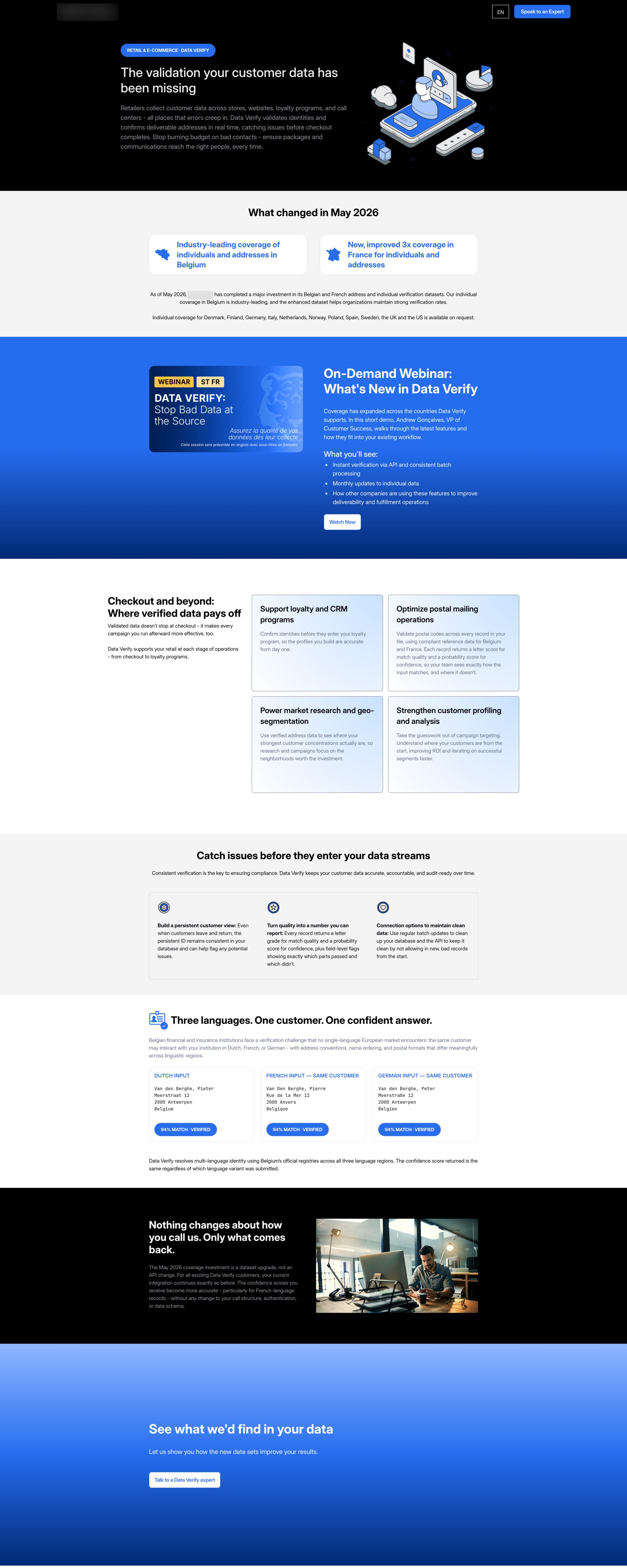 Data Company Landing Page
